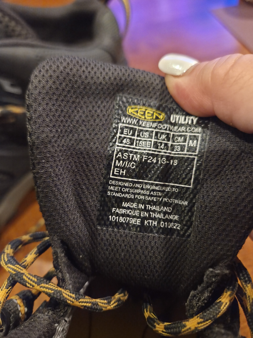 KEEN Utility Black Work Shoes with Yellow Accent Laces